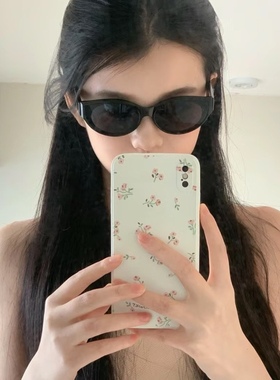 jennie即视感简约复古猫眼黑色百搭墨镜潮方圆脸辣妹拍照太阳眼镜
