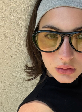 复古美式运动感椭圆经典时髦遮脸墨镜防紫外线拍照显瘦太阳眼镜潮