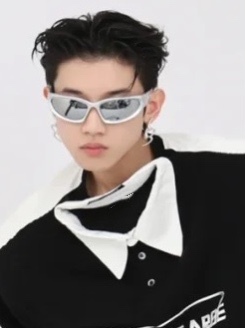 千禧未来感银色镜面男女墨镜骑行拽酷拍照炫彩运动个性防晒太阳镜