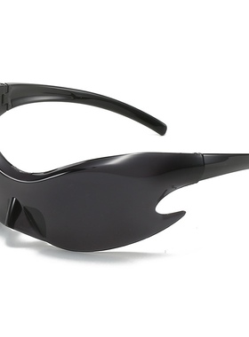 锋芒外露酷炸未来科技不规则连体镜面墨镜街拍防晒男女太阳眼镜潮