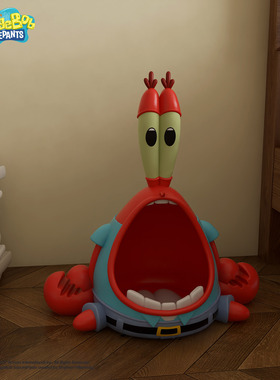 现代简约海绵宝宝蟹老板家用大嘴猫碗收纳宠物饮水多功能装饰摆件