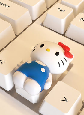 创意卡通HelloKitty键帽装饰品适用十字轴办公机械键盘不咯手摆件