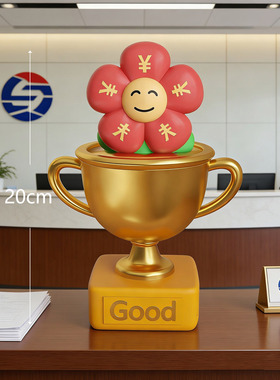 创意金色财神花瓶桌面摆件解压