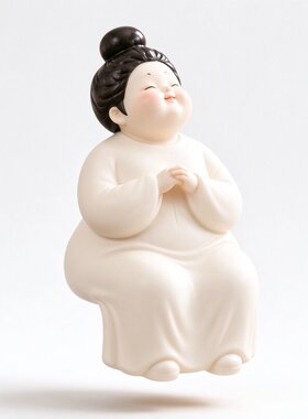 新中式唐仕女吊脚摆件可爱胖美人中古仕女酒柜书架玄关桌面装饰品