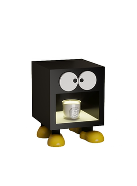 卧室氛围卡通方形煤球香薰灯无火扩香融蜡灯夜间助眠烛台香氛摆件