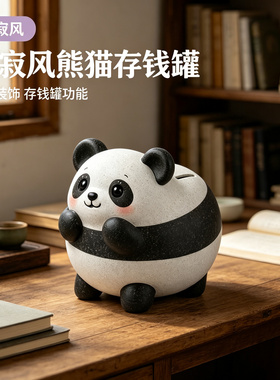 卡通熊猫存钱罐大容量儿童女孩可存可取储钱罐客厅成人款桌面摆件