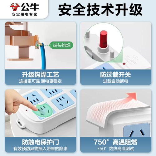 公牛无线插排不带线插座弱电箱接拖线板自接线转换器电插线板排插 - 图1