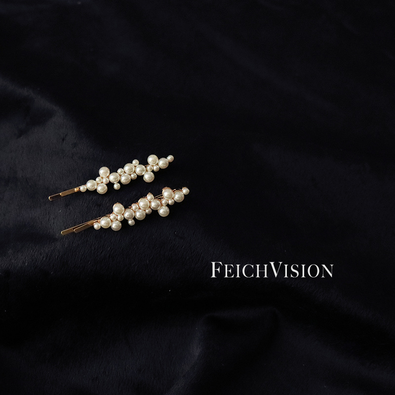 FEICH 春季新品仿珍珠一字夹高级感韩版简约发夹子对夹侧边发卡 - 图3