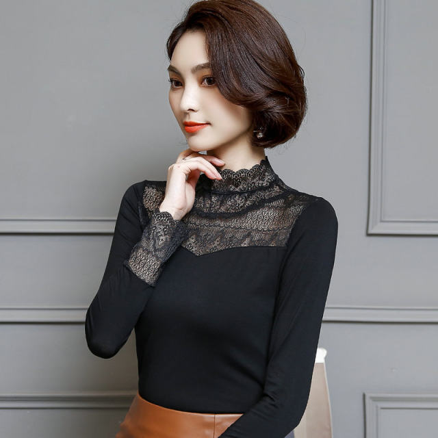 Modal bottoming shirt slim fit lace ເສື້ອ bottoming versatile