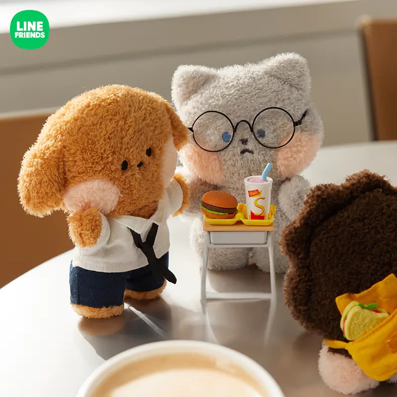 LINE FRIENDS new minini毛绒变装玩偶可爱女公仔娃娃衣服diy礼物 - 图2