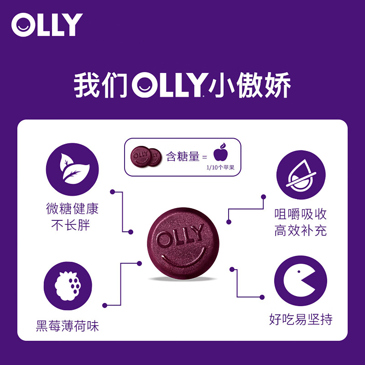 美国OLLY褪黑素睡眠软糖安眠进口退黑色素片退褐素睡眠糖官方正品