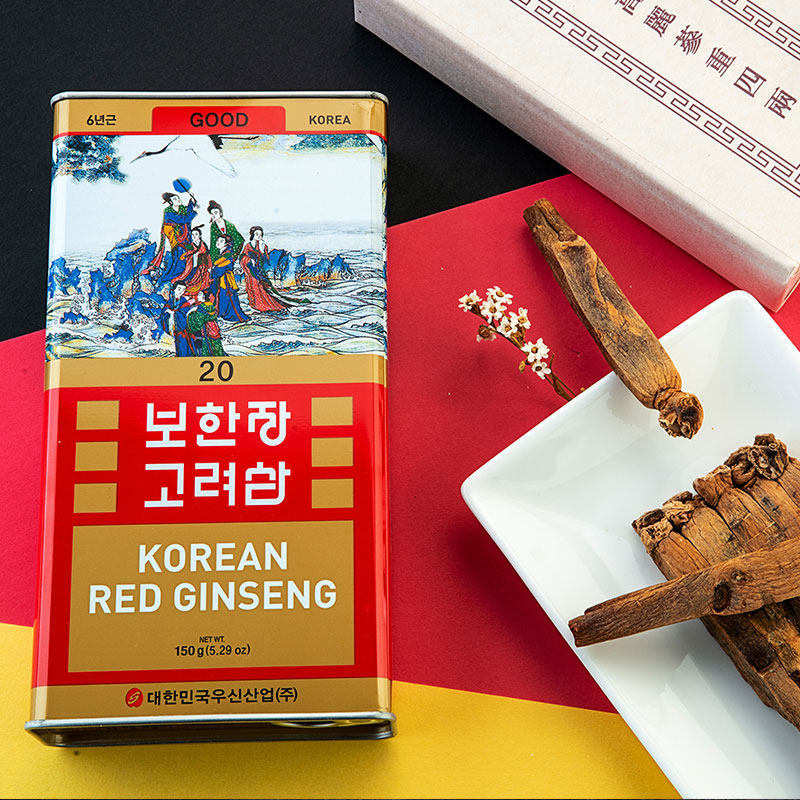 韩国进口红参整支良参20支at别直参 thejamy保健海外高丽参及其制品
