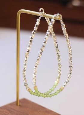 喜喜银饰碎银子手链女原创小众设计淡雅水晶手串复古风礼物