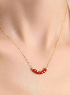 新中式黄水晶项链女复古中国风