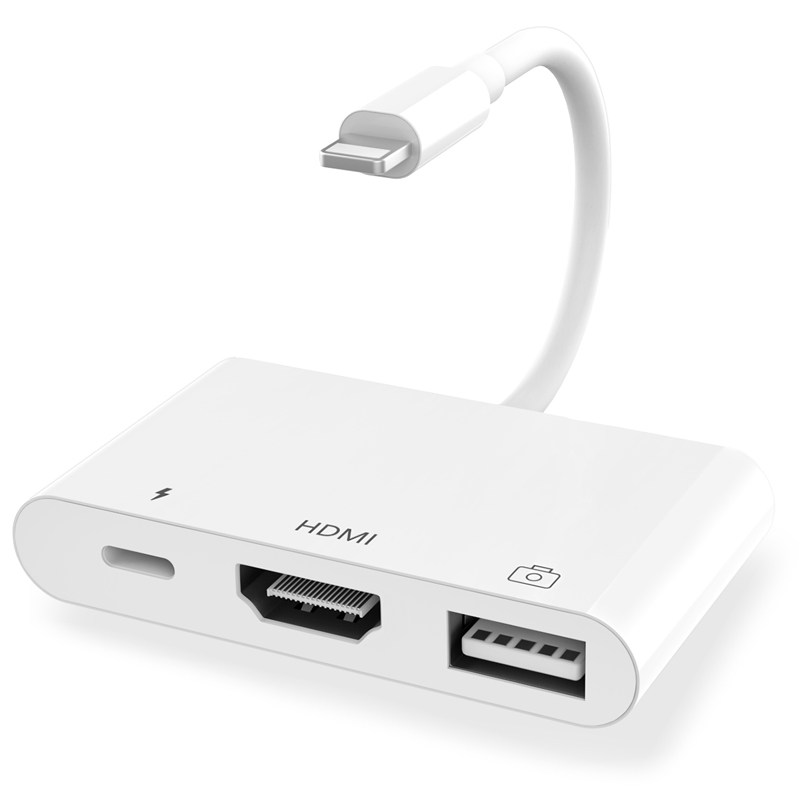 适用苹果iPhone13手机转换器头ipad直播网口lighting拓展坞同屏线投影接口网线usb转显示投HDMI硬盘VGA扩展线