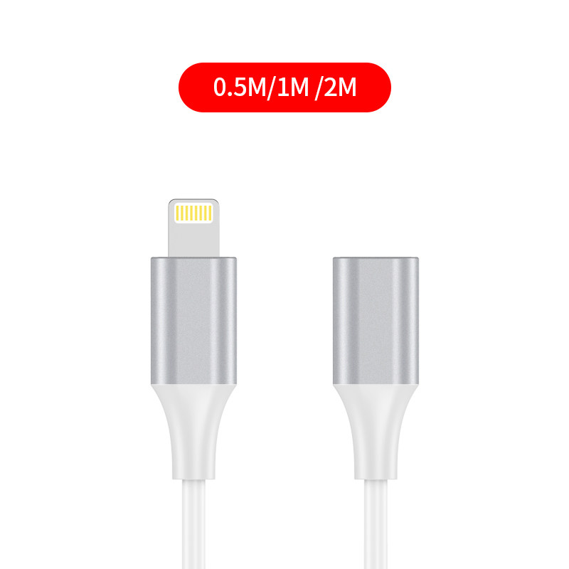 适用苹果iphone手机ipad平板延长线lightning接口公对母转接充电数据线传输HDMI音视频耳机大疆灵眸PD快充U盘