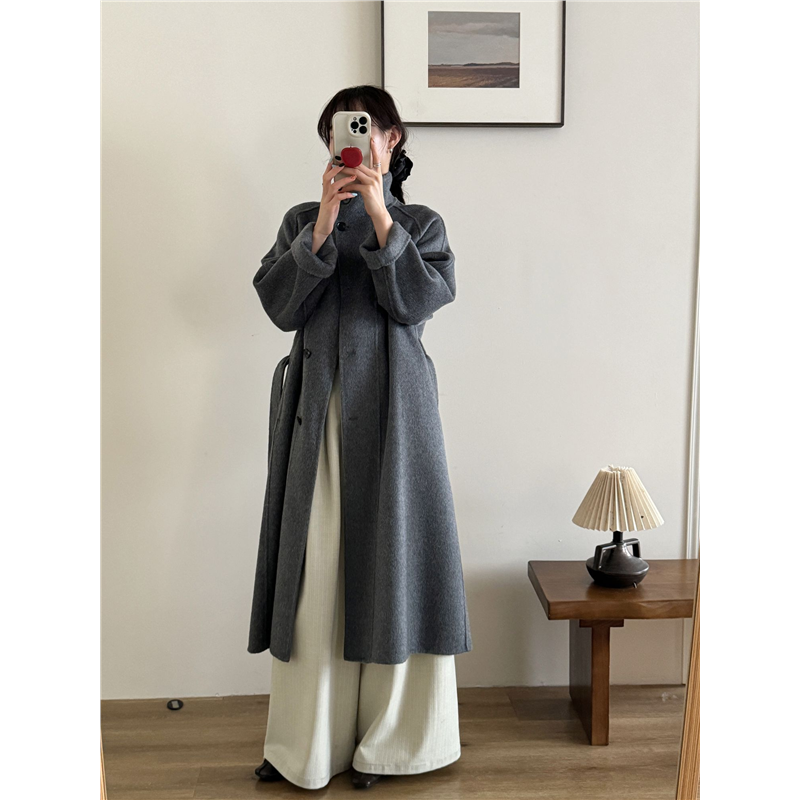 立领收腰爆款过膝双面羊绒大衣女中长款慵懒风时尚羊毛呢外套,淘宝优惠券,粉丝福利购,淘宝优惠卷