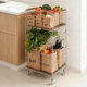 Kitchen basket storage rack multifunctional trolley