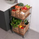 Movable trolley vegetable storage rack