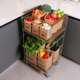 Movable trolley vegetable storage rack