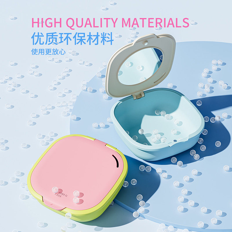 放保持器收纳盒隐形牙套的盒子携带正畸牙齿矫正器透明带镜子ins,淘宝优惠券,粉丝福利购,淘宝优惠卷