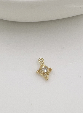 保色14K包金精致小吊坠diy饰品配件流苏项链小挂坠铜镀厚真金吊坠