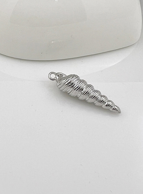 项链坠保色铜镀真白金手链吊坠DIY饰品配件24K包金海螺吊坠耳环坠