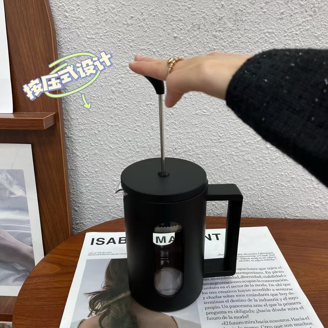 外单 法式壶家用煮咖啡过滤式器具不锈钢手冲法式咖啡壶,淘宝优惠券,粉丝福利购,淘宝优惠卷