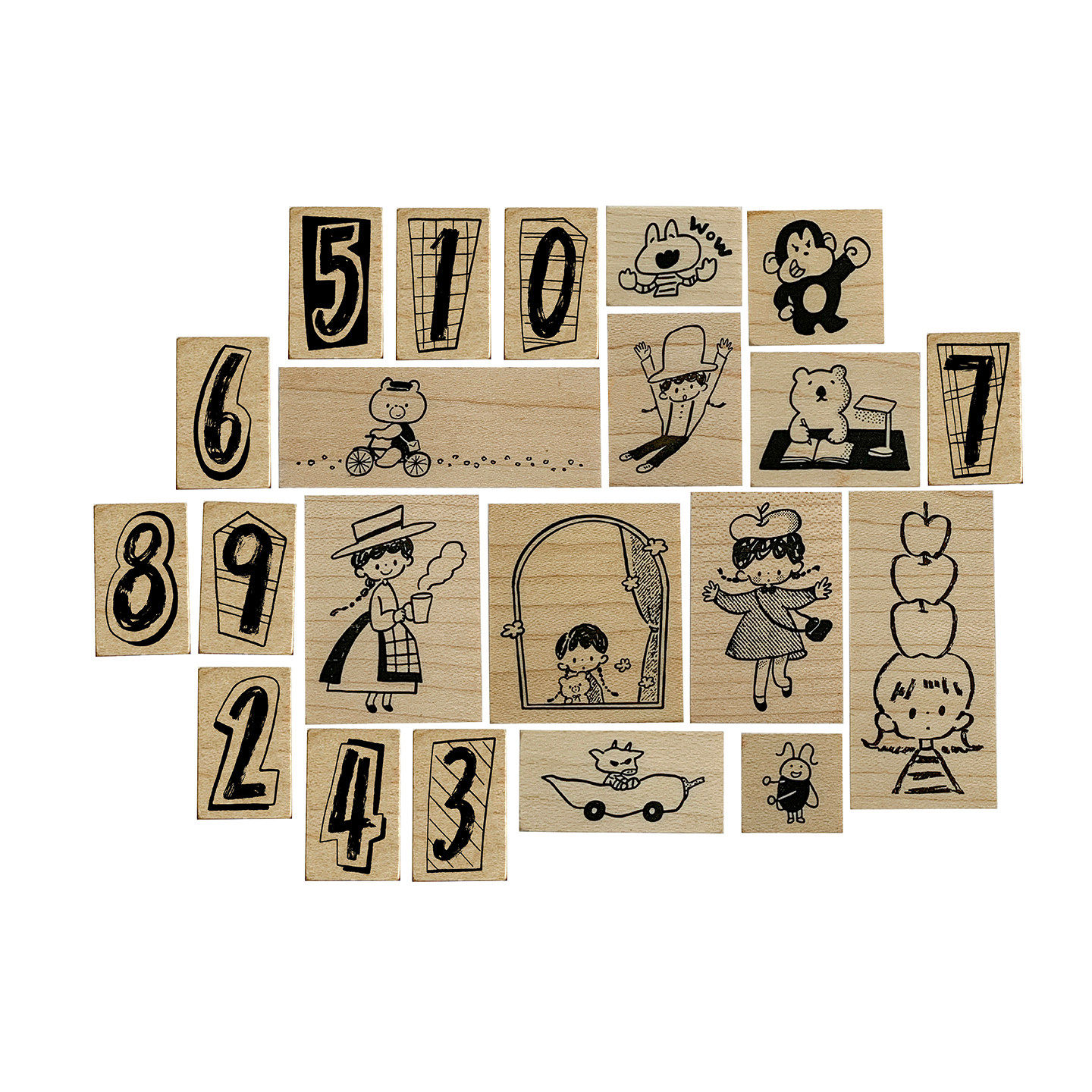 卓大王【阿卓木制印章】枫木复古潦草数字小熊苹果青蛙蟑螂猩猩,淘宝优惠券,粉丝福利购,淘宝优惠卷