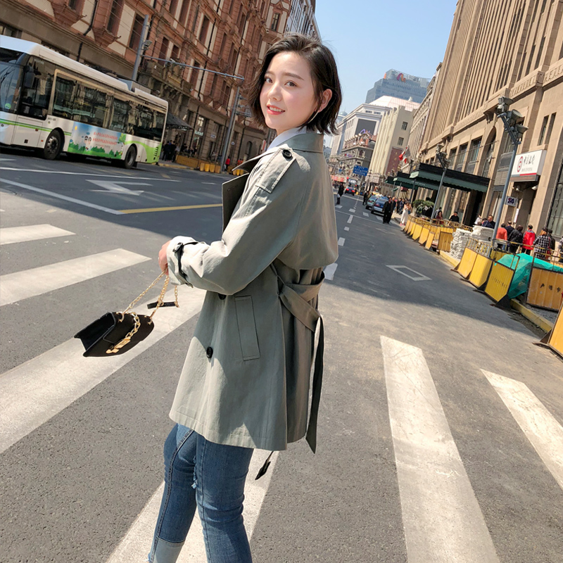 春秋装外套 lulu 中长款 chic 新款港风 2018 小个子风衣女短款韩版春季 春秋装外套 lulu 中长款 chic 新款港风 2018 小个子风衣女短款韩版春季
