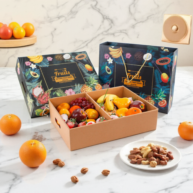 水果包装盒通用水果天地盖礼盒厂家直销现货批发精美水果包装箱 - 图0