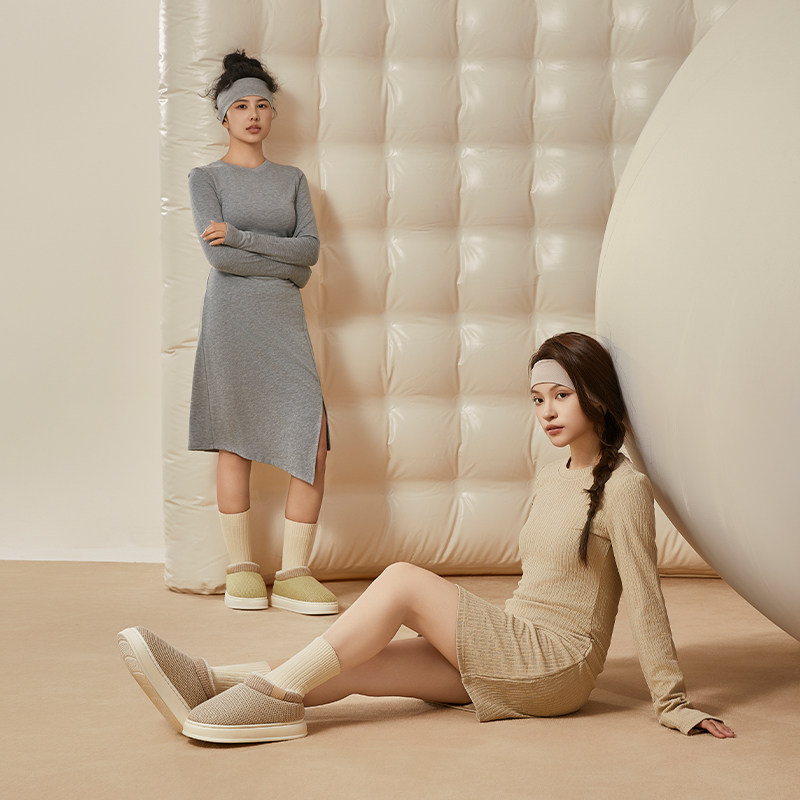 朴西棉鞋包跟情侣保暖针织拖鞋女士秋冬加绒居家室内防滑棉拖鞋男,淘宝优惠券,粉丝福利购,淘宝优惠卷