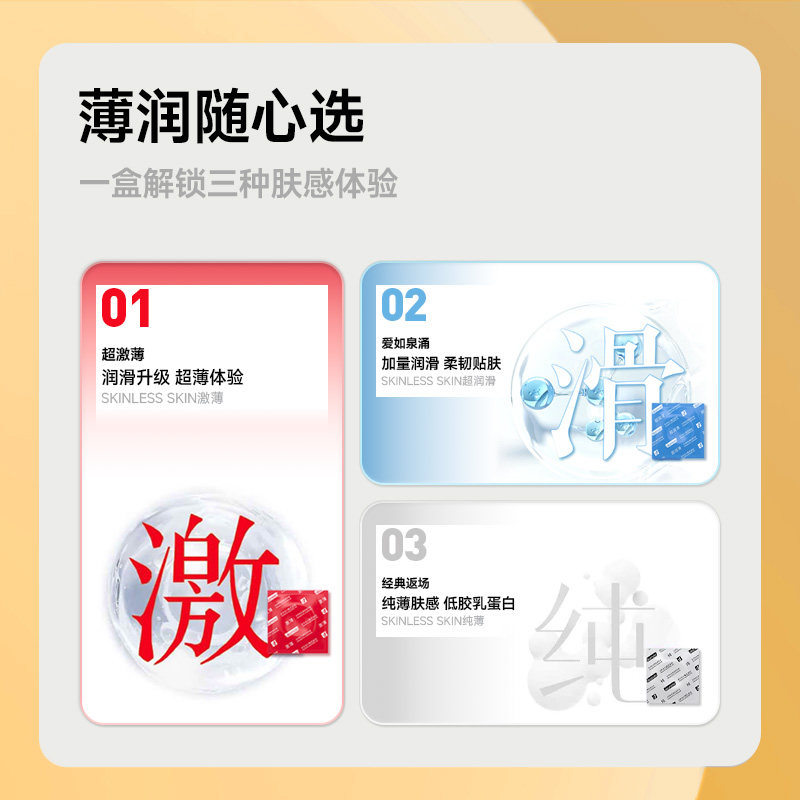 【专享】SKIN超薄丨官方旗舰店甄选超薄PRO三合一避孕套男用