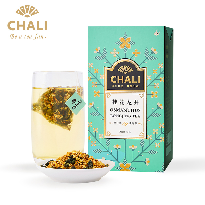 CHALI 桂花龙井龙井茶绿茶茶包桂花茶绿茶花茶包茶里公司出品茶叶 - 图0