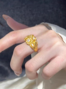 繁花锦簇轻奢小众镂空戒指送女友