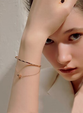 纯银双层小蛮腰手链女生小众手镯