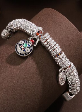 足银藏式吞金兽招财手串送女友