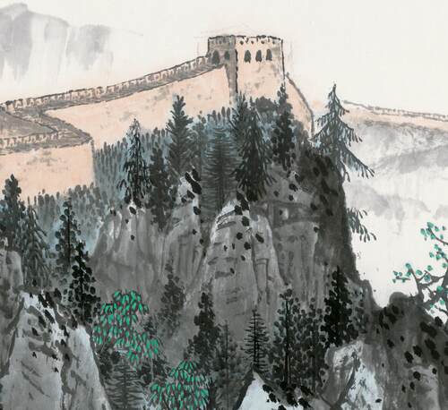 古塞春晖白雪石长城国画水墨山水画中式客厅装饰挂画微喷宣纸画心 - 图2