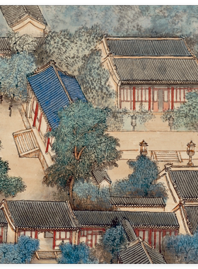 《恭王府腾景图》横幅复古字画