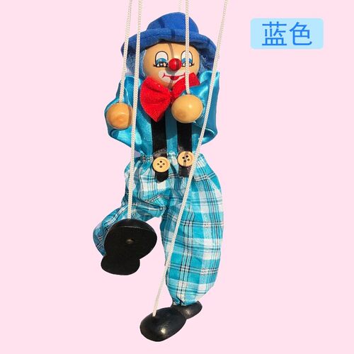 儿童提线小木偶鸵鸟拉线手工娃娃木偶怀旧幼儿园益智玩具圣诞节 - 图0
