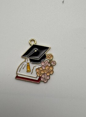 学士帽服字牌国风成语 DIY自制饰品配件耳饰挂件自制吊坠材料合金