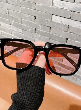 韩版时尚方框茶色墨镜女夏季防晒