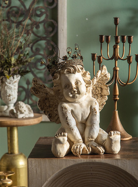 法式复古艺术玄关台做旧创意摆件