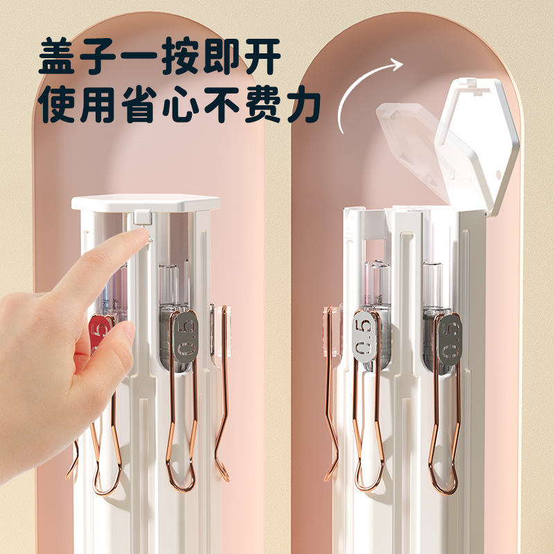 六边形便携款网红实用型文具盒笔袋男生男高中生铅笔盒黑科技笔盒 - 图2