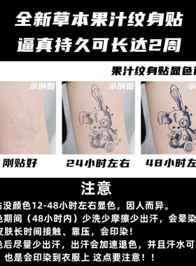 云纹刺青草本纹身贴洗不掉