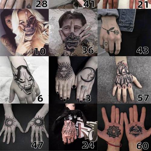 纹身贴防水持久男女日系ins个性潮手背臂玫瑰花骷髅般若艺伎嘻哈 - 图0