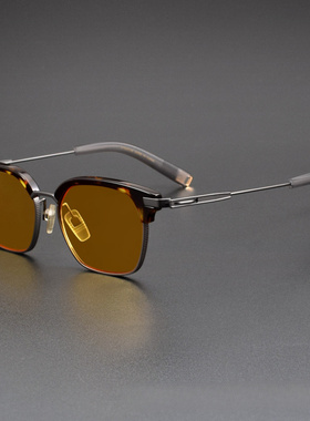 蒂同塔款墨镜DTX410方形眉框夜视镜纯钛男士太阳眼镜可配近视DITA