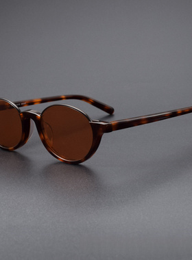 FAME同款椭圆板材墨镜ME个性时尚男女太阳镜可配近视镜片FK006