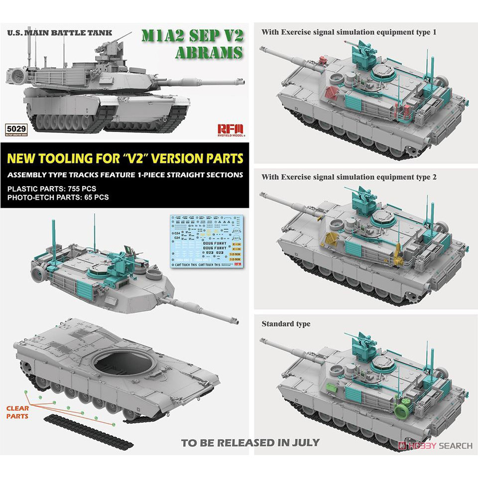 3G模型 麦田拼装模型 RM-5029 1/35 现代美国M1A2 SEP V2主战坦克 - 图1