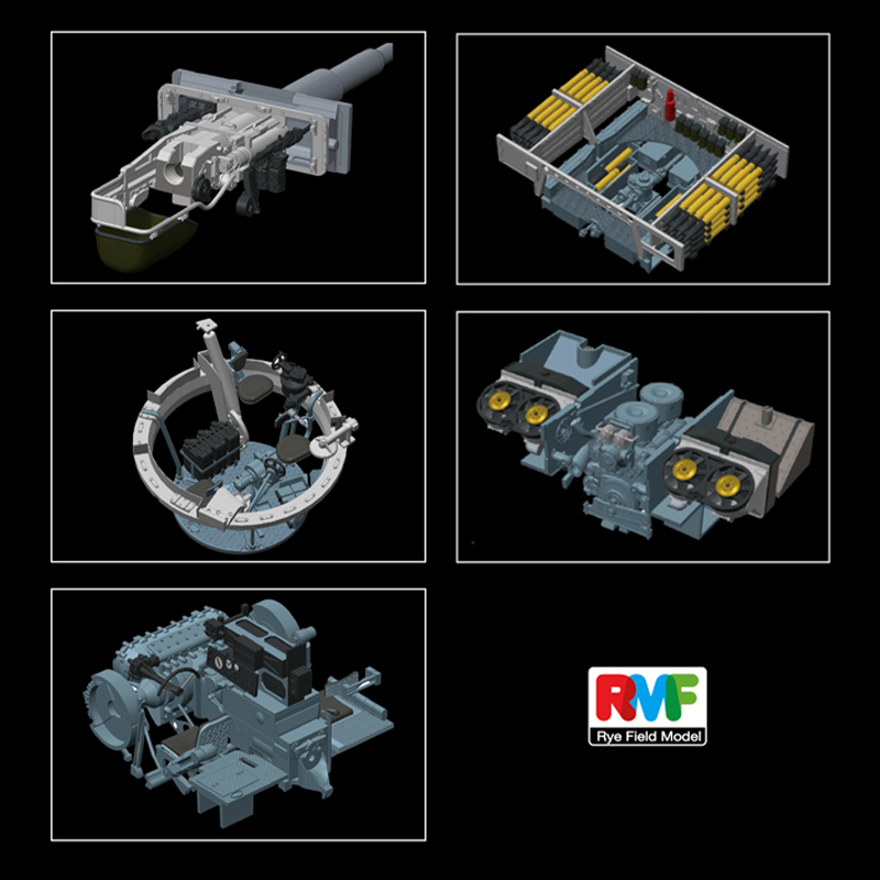 3G模型麦田 RM-5010虎式重型坦克中期型全内构拼装坦克1/35-图2